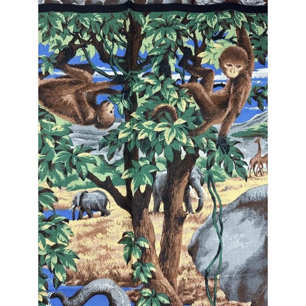 Vintage Waverly Fabric Animal Walk Jungle Safari Childrens Print Nursery Pillows